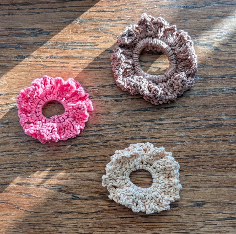 Ruffle Crochet Scrunchie