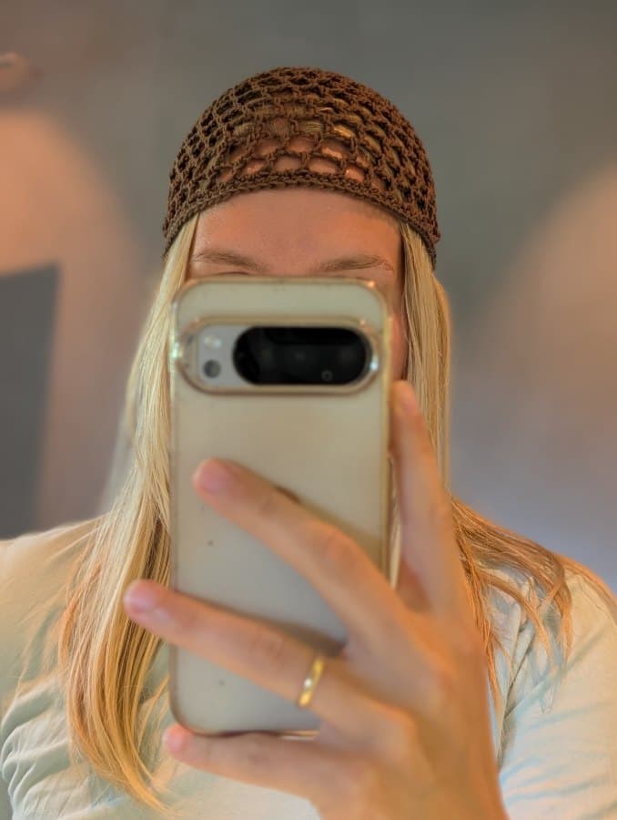 Mesh Crocheted Skull Hat